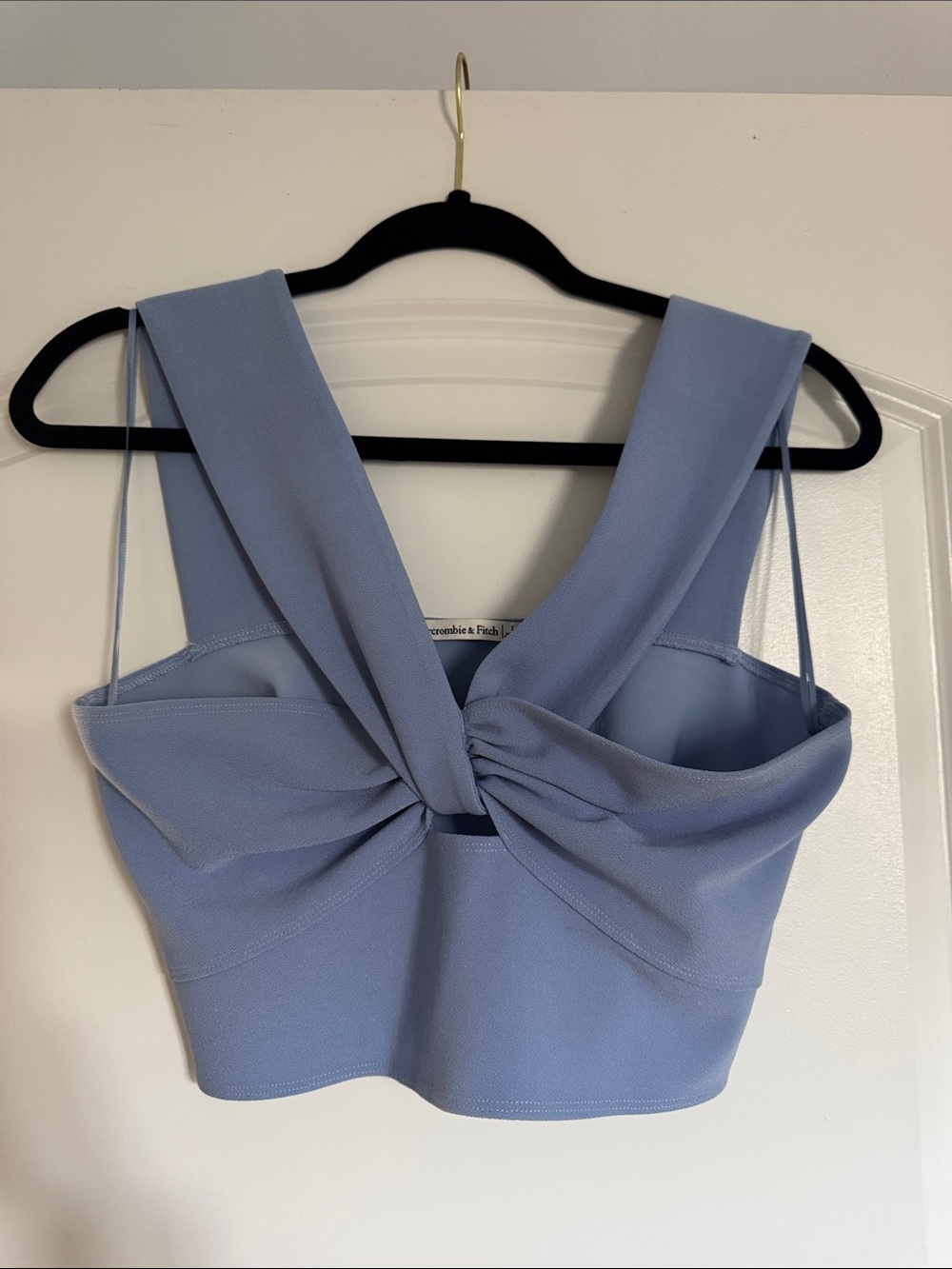 Abercrombie & Fitch Powder Blue Twist-Front Cropped Tank